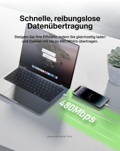 Cablu USB-C cu Lightning Belkin BoostCharge 1,5 m, Alb, Flexibil, Rapid - Img 6