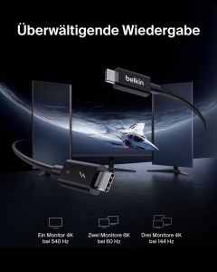 Cablu USB-C Thunderbolt 5 Belkin, 240 W, 120 Gbits, 1 m, Negru - Img 5