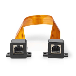 Cablul de retea Nedis RJ45 cu trecere prin fereastra, 0,30 m, UTP, portocaliu