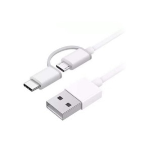Cablul USB 2-in-1 Mi Micro USB si Type C (30cm) Alb - Img 3