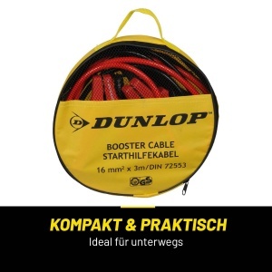 Cabluri de pornire auto Dunlop 16 mm x 3 m cu suport si cleme crocodil - Img 3