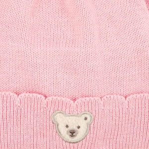 Caciula Steiff Beanie, roz poignant, pentru copii, moale si calduroasa - Img 3