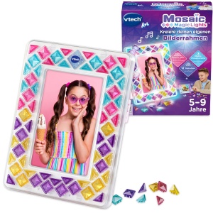 Cadru foto personalizabil VTech Mosaic Magic Lights, cu 70 pietre colorate, 12 melodii