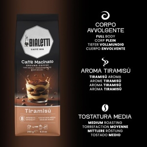 Cafea macinata Bialetti Tiramisu 250 g - Aromatizata, Intensitate 8, Roster mediu - Img 3