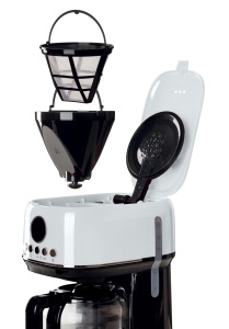 Cafetiera Ariete Moderna 1318, Cafea autentica, Filtru pentru 1 sau 2 cani, Maxi cappuccino, Oprire automata, Rasnita de cafea cu capacitate de 250 g, Alb - Img 3