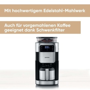 Cafetiera cu rasnita Severin KA 4814, 1000 W, 8 cesti, 1 L, negru - Img 2