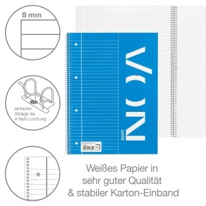 Caiet A4 Leitz Collegeblock, 5 buc, 80 foi, 70 gm, linii cu margine - Img 4