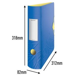 Caiet cu inele Leitz Urban Chic 180 Active, A4, 8,2 cm, Albastru - Img 2