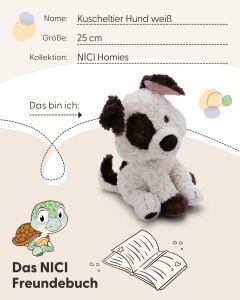 Caine de plus NICI 25cm - alb cu pete maro - model 62145 - Img 5