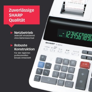 Calculatoare de birou Sharp EL-2607LG, imprimare rapida, 12 cifre, alb - Img 9