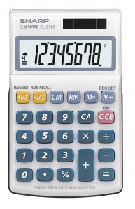 Calculator SHARP EL-250S, 8 digiti, dual-power, alb