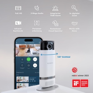 Camera de supraveghere Bosch Smart Home Eyes Innenkamera II Full HD WiFi Detectare inteligenta a miscarii - Img 4