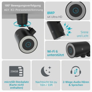 Camera de supraveghere Nedis WIFICO41CBK, 4K, Wi-Fi 6, IP65, Negru - Img 4