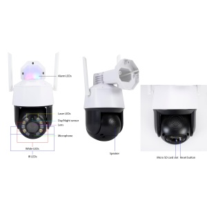 Camera de supraveghere PNI IP575, 5MP, WiFi, zoom optic 20x, albnegru - Img 6