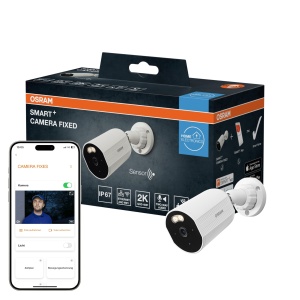 Camera de supraveghere smart Osram SMART WiFi, 4MP 2K, IP67, Alb