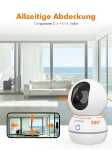 Camera de supraveghere WiFi GRIFEMA GD701, 1080p, rotatie 360, vedere nocturna - Img 5