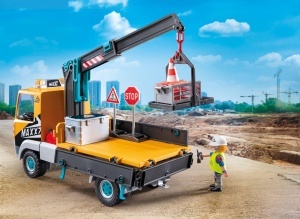 Camion de constructie cu cric PLAYMOBIL 71750, cu brat telescopic, pentru copii de la 4 ani - Img 3