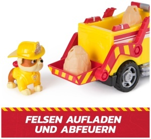 Camion de salvare PAW Patrol Rubble cu figura, 18 cm, cu functie de incarcare - Img 6