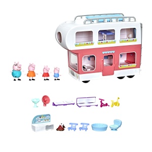 Camioneta de vacanta Peppa Pig cu 4 figurine si accesorii interactive