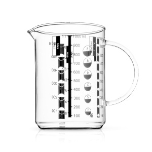 Cana de masurare din sticla WMF Gourmet 1 l, rezistenta la caldura, cu scala precisa