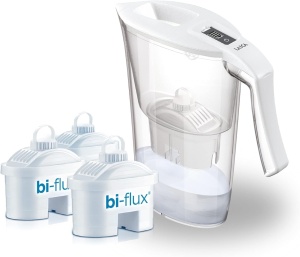 Cana filtranta Laica Carmen capacitate 23L cu 3 filtre Bi-Flux alb