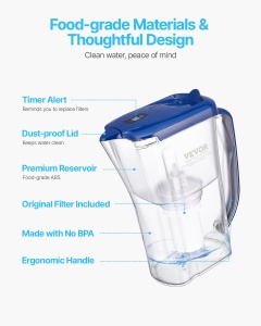 Cana filtrare apa VEVOR 6216, 9 cesti, capacitate 150 L, design compact pentru frigider - Img 6