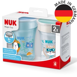 Cana NUK Magic Cup pentru cursanti 8 luni 230 ml Janta de baut la 360deg etansa Fara BPA albastru 2 bucati - Img 7