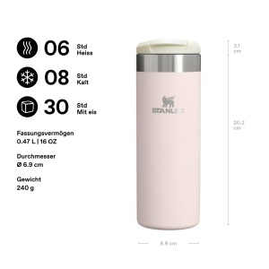 Cana termica Stanley Aerolight Transit 0.47L - Usoara, Spalare Automata, Roz - Img 2