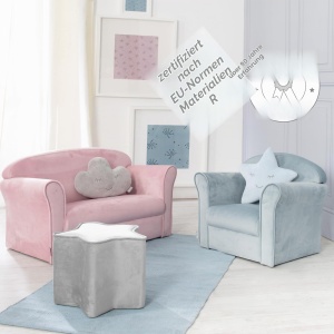 Canapea pentru copii roba Lil Sofa, rozmauve, cu perne de sprijin, 78 cm - Img 9