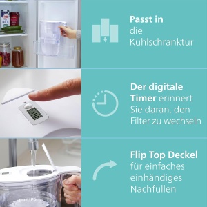 Canistra filtrare apa Philips Antikalk, 2.6L, timer digital, 50 reducere duritate - Img 7