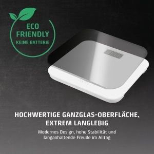 Cantar de baie CASO BodyEnergy Pro, fara baterii, 180 kg, design din sticla securizata - Img 6