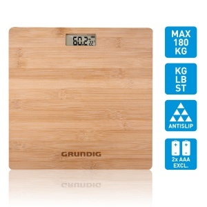 Cantar de baie Grundig Bamboo Digitale, 180 kg, 28x28 cm, rutschfest - Img 2