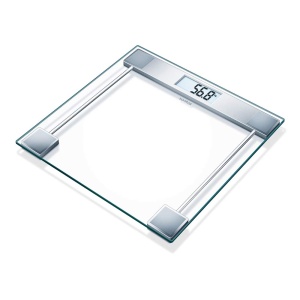 Cantar de baie Sanitas SGS 06, capacitate 150 kg, display LCD, sticla securizata, negru