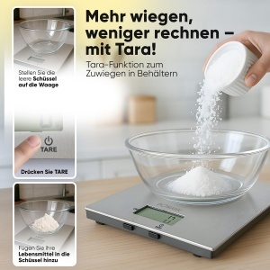 Cantar de bucatarie digital Bomann KW 6086 CB, 5kg, extra plat, inox - Img 4