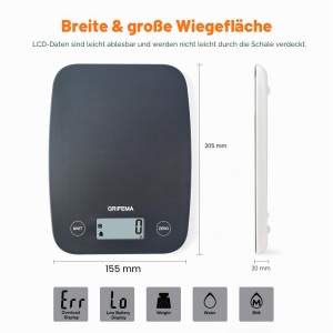 Cantar de bucatarie digital GRIFEMA GA2004, 5kg capacitate, design compact - Img 2
