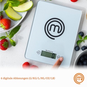 Cantar de bucatarie digital MasterChef, 5kg, sticla securizata, argintiu - Img 3