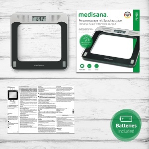 Cantar digital Medisana PS 425, sticla, 4 limbi, 180 kg, negrugri - Img 6