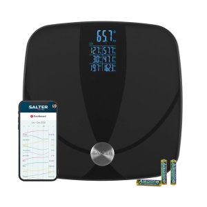 Cantar digital Salter, analiza corp, 180 kg capacitate, 17 metrici, negru