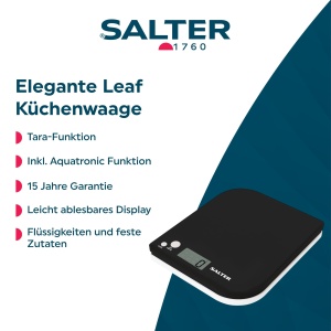 Cantar Electronic Salter Leaf, 5 kg, Functii Zuwiege si Nullstells, Negru - Img 2