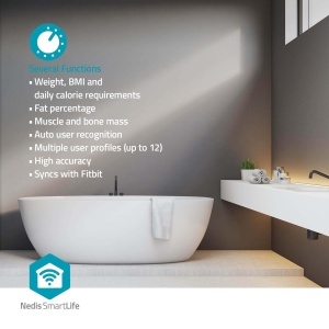 Cantar inteligent Nedis Bluetooth 16 functii de masurare Display LED - Img 3
