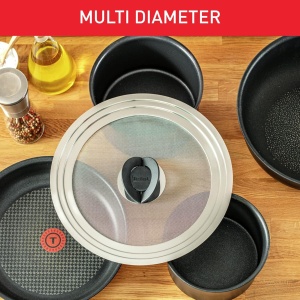 Capac anti-stropire inox Tefal Ingenio 24-30 cm, usor de curatat, design compact - Img 3