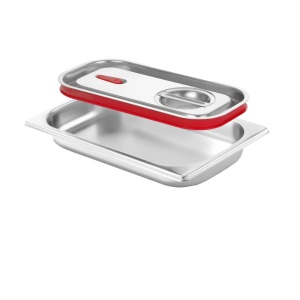 Capac Hendi Gastronorm GN13 din otel inoxidabil cu margine din silicon si valva de vid 325x176 mm - Img 4