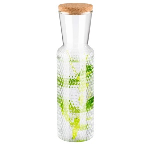 Carafa din sticla APS Dots, 0.75L, cu capac din pluta, 28 cm