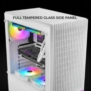 Carcasa Gaming Mars Gaming MC-Quantum, ATX, Alb, cu ARGB si Geam Temperat - Img 3
