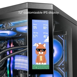 Carcasa Gaming Micro-ATX Mars Gaming MC-3TCORELCDM, Display IPS 7.2, Sticla Tripla, Negru - Img 2