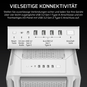Carcasa PC Corsair 5000T Mid-Tower ATX, Alb, Design Aerodinamic, Spatiu Generos - Img 8