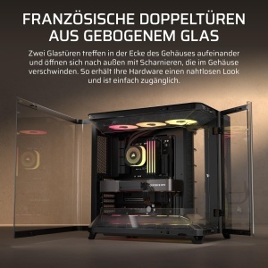 Carcasa PC CORSAIR AIR 5400 RS-R ARGB, 3 camere, neagra - Img 7