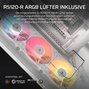 Carcasa PC CORSAIR AIR 5400 RS-R ARGB, Dreikammer Design, Alb - Img 6
