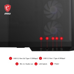 Carcasa PC MSI MAG PANO M100R PZ, mATX, 4 ventilatoare ARGB, USB Type-C - Img 4