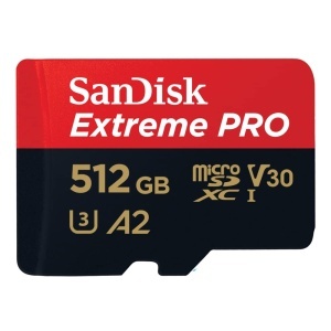 Card microSD SanDisk Extreme PRO 512 GB, A2, V30, U3, 200 MBs